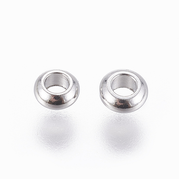 

PandaHall Brass Spacer Beads, Rondelle, Platinum, 4x2mm, Hole: 2mm Brass Rondelle
