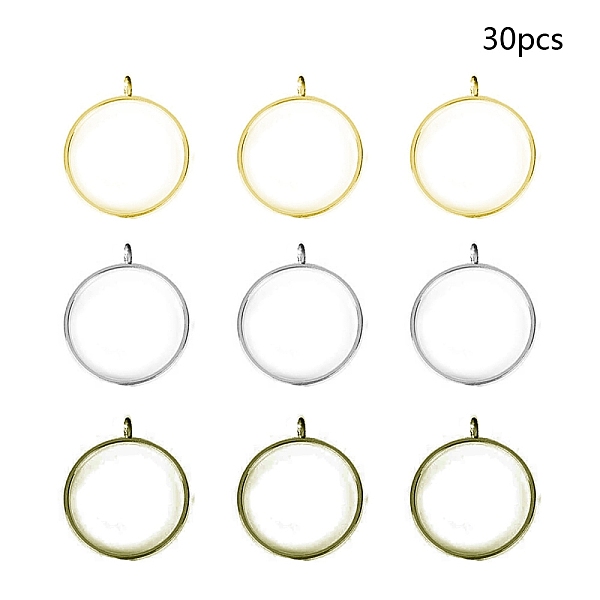 

PandaHall Alloy Open Back Bezel Pendants, For DIY UV Resin, Epoxy Resin, Pressed Flower Jewelry, Ring, Mixed Color, 32.5x28.5x4.5mm, Hole...