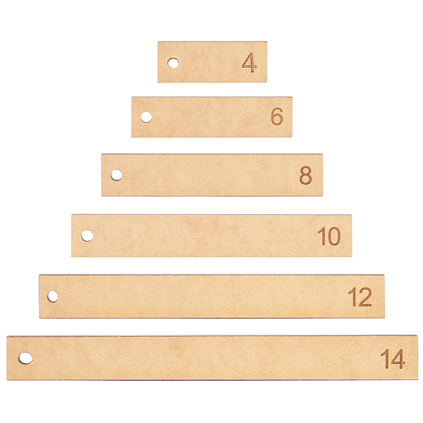 PandaHall Wooden Ribbon Tail Rulers Set, Wreath Making Ribbon Ruler, Sewing Tools, Rectangle, BurlyWood, 100~351x38x6mm, Hole: 10mm...