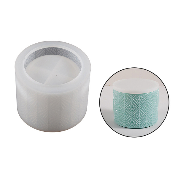 

PandaHall DIY Silicone Embossed Storage Box Molds, Resin Casting Molds, Column, Leaf, 109x81mm Silicone Leaf White