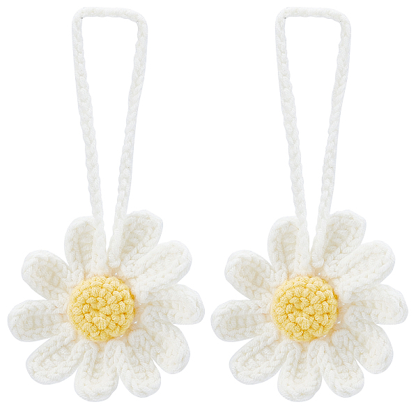 PandaHall FINGERINSPIRE 2pcs Crochet Daisy Car Pendant Handmade Crochet Wool Daisy Decoration with Lanyard Crochet Knitting Flower Car... PandaHall FINGERINSPIRE 2pcs Crochet Daisy Car Pendant Handmade Crochet Wool Daisy Decoration with Lanyard Crochet Knitting Flower Car...