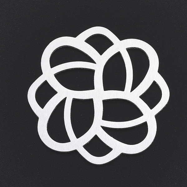 

PandaHall Aluminium Filigree Joiners Links, Laser Cut Filigree Joiners Links, Flower, Silver Color Plated, 48x50x1mm Aluminum Flower