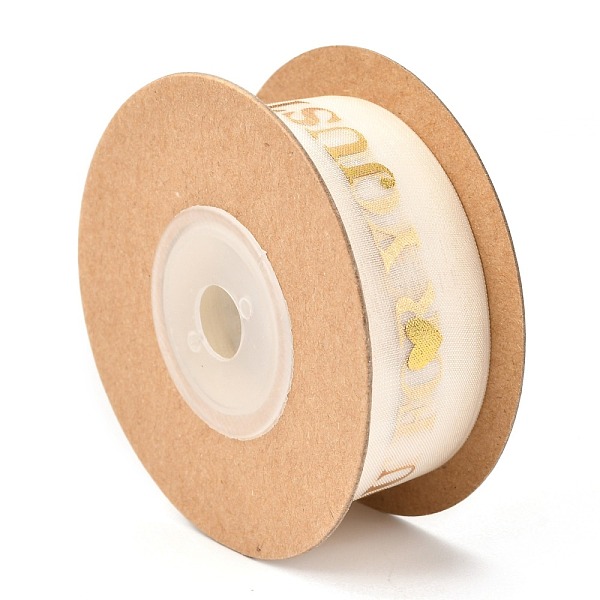 

PandaHall Organza Ribbons, for Gift Wrapping, Valentine's Day, Wedding, Birthday Party Decorating, Word, 1 inch(25mm), about 10.9yards..., White
