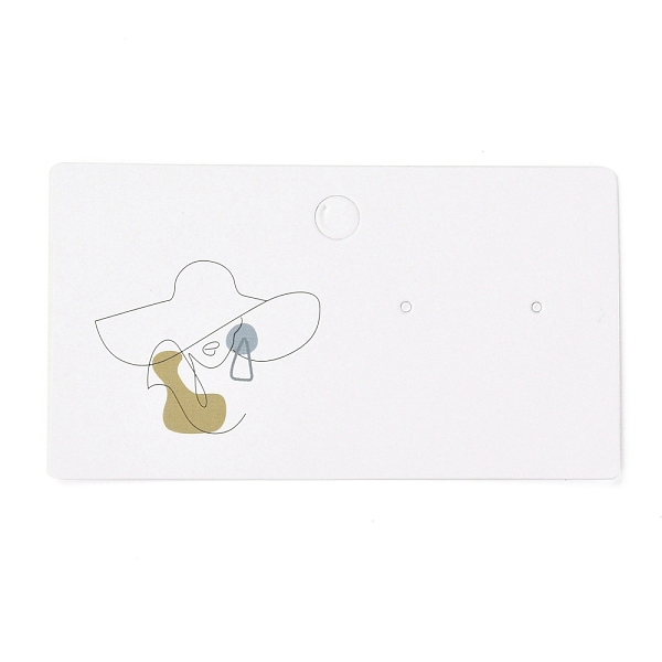 PandaHall Rectangle Cardboard Earring Display Cards, for Jewlery Display, Women Pattern, 9x5x0.04cm, about 100pcs/bag Paper Human