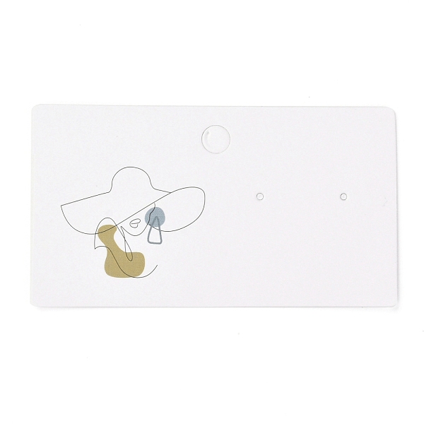 

PandaHall Rectangle Cardboard Earring Display Cards, for Jewlery Display, Women Pattern, 9x5x0.04cm, about 100pcs/bag Paper Human
