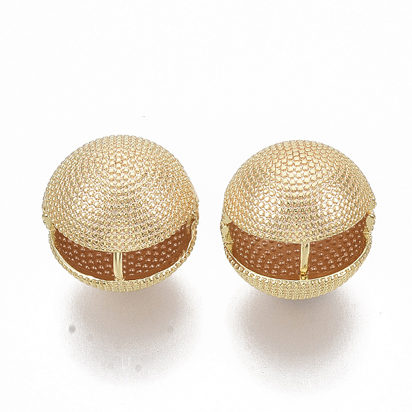 

PandaHall Brass Ball Clip-on Earrings, Nickel Free, Real 18K Gold Plated, 16.5x17.5x17.5mm, Pin: 1.2x1mm Brass