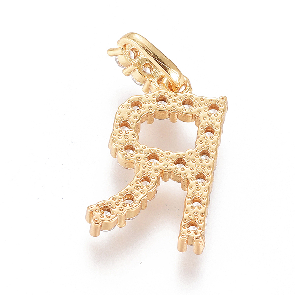 Golden Plated Brass Micro Pave Clear Cubic Zirconia Pendants