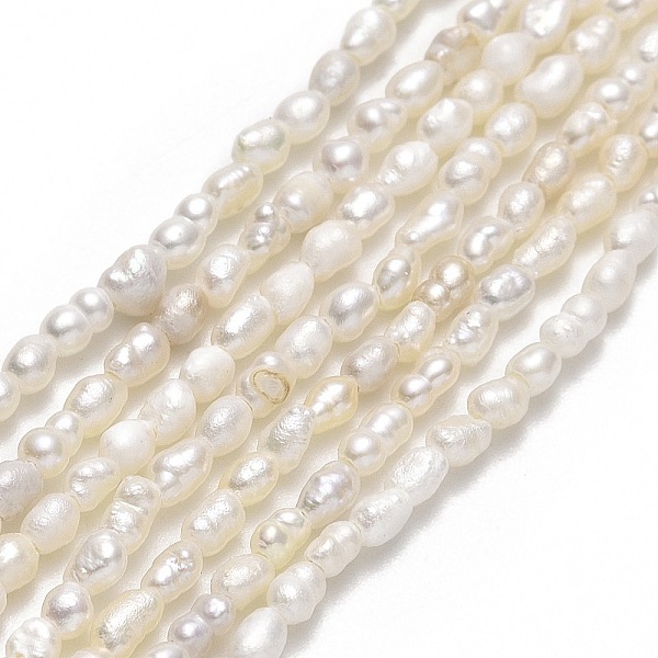 

PandaHall Natural Cultured Freshwater Pearl Beads Strands, Rice, Linen, 1.7~2x2.3~3mm, Hole: 0.5mm, about 65pcs/strand, 12.80~12.99 inch..., Brown