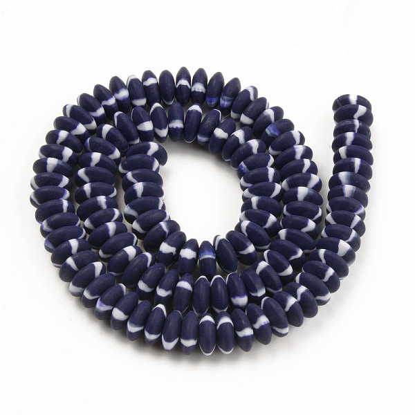 

PandaHall Handmade Polymer Clay Beads Strands, Flat Round, Dark Slate Blue, 8.5~9x3.5mm, Hole: 1.6mm, about 112pcs/strand, 15.75 inch~16.14...