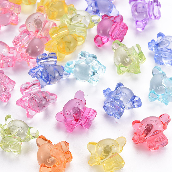 

PandaHall Transparent Acrylic Beads, Elephant, Mixed Color, 14x17x10mm, Hole: 2mm Acrylic Elephant Multicolor