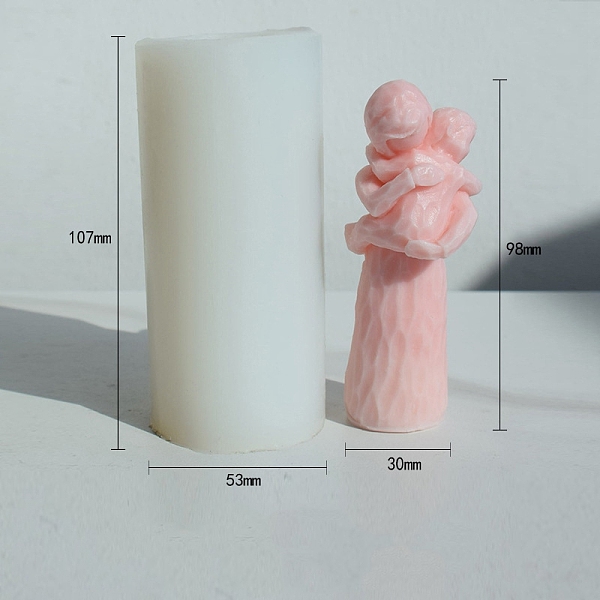 

PandaHall 3D Aromatherapy Wax Candle Silicone Statue Mold, DIY Human Figure Aromatherapy Plaster Dropping Glue Ornament, Mother Holding..., White