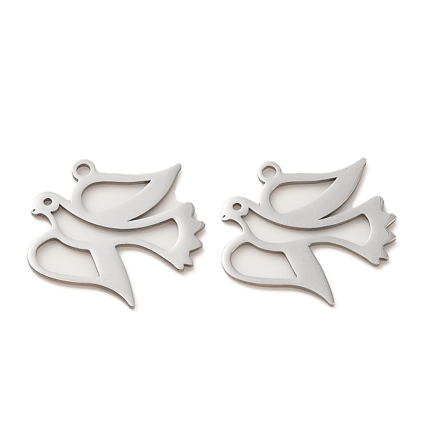 

PandaHall 304 Stainless Steel Pendants, Laser Cut, Bird Charm, Stainless Steel Color, 22x24x1mm, Hole: 1.8mm 304 Stainless Steel Bird