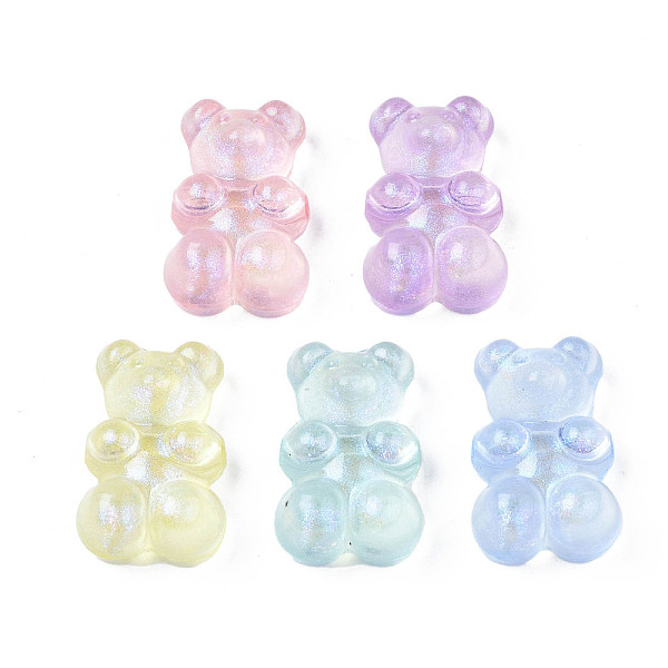 

PandaHall Transparent Acrylic Beads, Glitter Powder, Bear, Mixed Color, 18.5x12x8mm, Hole: 1.6mm Acrylic Bear Multicolor