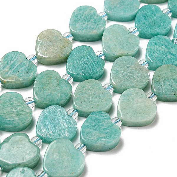 

PandaHall Natural Amazonite Beads Strands, with Seed Beads, Heart, 15.5~16x16x5.5~6.5mm, Hole: 1.2mm, about 20pcs/strand, 15.04 inch(38.2cm)...