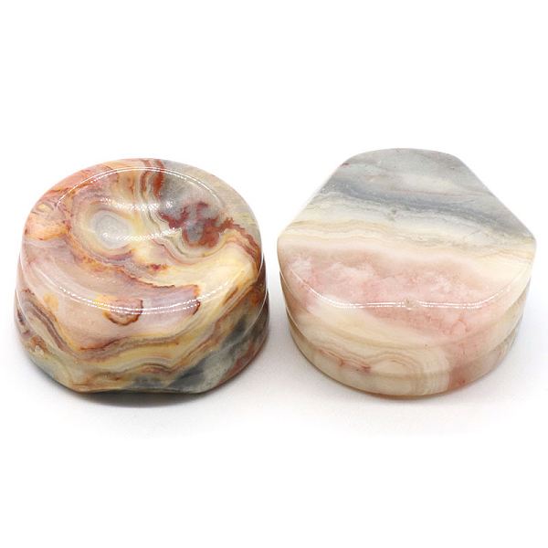 

PandaHall Natural Crazy Agate Display Base Stand Holder for Crystal, Crystal Sphere Stand, 2.7x1.2cm Crazy Agate Flat Round