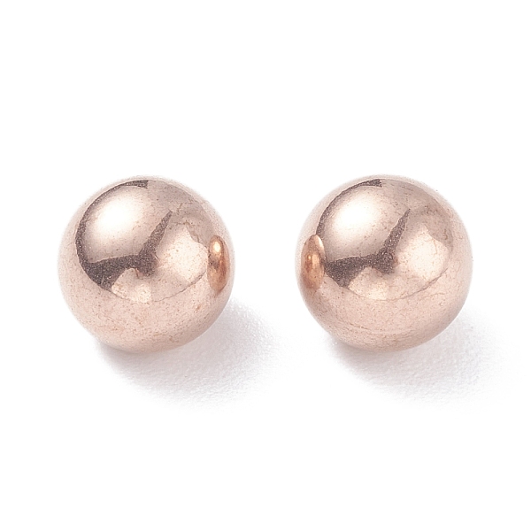 

PandaHall Ion Plating(IP) 202 Stainless Steel Beads, Half Drilled, Round, Rose Gold, 8x7.5mm, Half Hole: 2mm 202 Stainless Steel Round