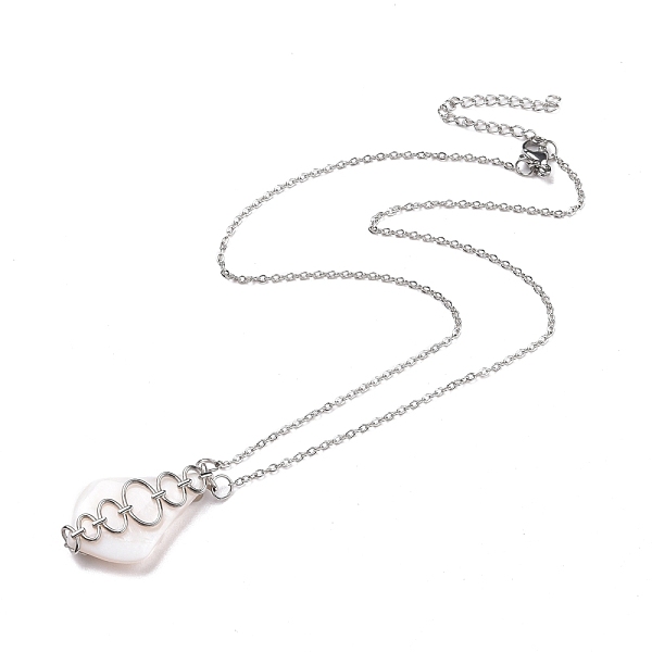 

PandaHall Shell Pendant Necklaces, with 304 Stainless Steel Cable Chain and 201 Stainless Steel Lobster Claw Clasps, Stainless Steel Color...
