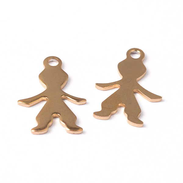 

PandaHall Ion Plating(IP) Boy 304 Stainless Steel Pendants, Golden, 16x11x0.8mm, Hole: 1.5mm 304 Stainless Steel Human