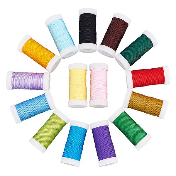 

PandaHall 15 Colors Braided Nylon Cord 0.8mm Beading String Cord Chinese Knotting Cord Kumihimo Macrame Cord for Friendship Bracelet..., Multicolor