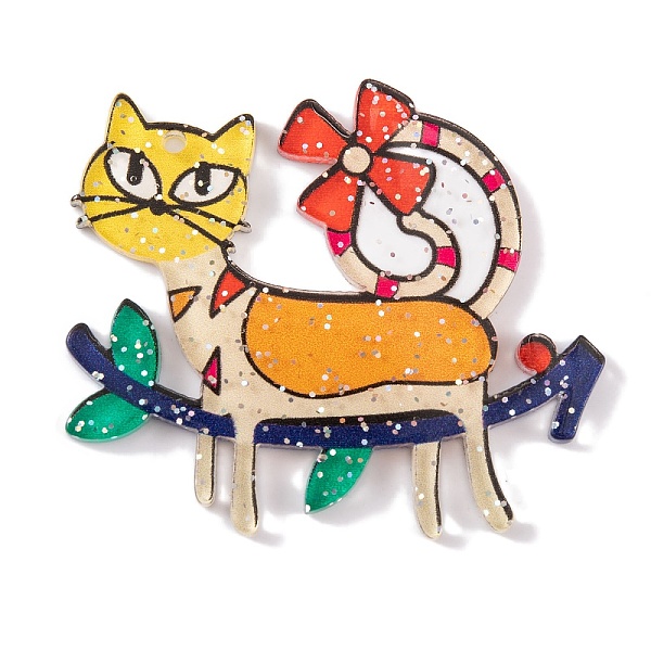 

PandaHall Cat Theme Acrylic Pendants, Sandy Brown, 38.5x44.5x2.5mm, Hole: 1.6mm Acrylic Cat Shape
