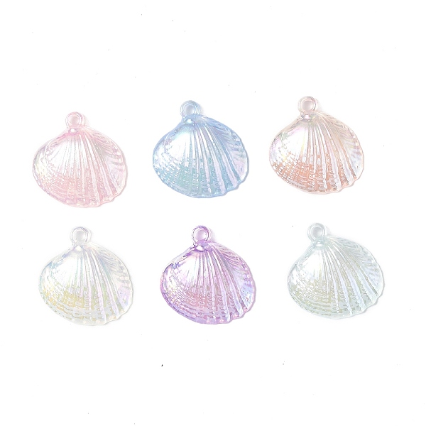 

PandaHall UV Plating Opaque Acrylic Pendants, AB Color, Shell Charm, Mixed Color, 28x27x7mm, Hole: 2mm Acrylic Shell Shape Multicolor