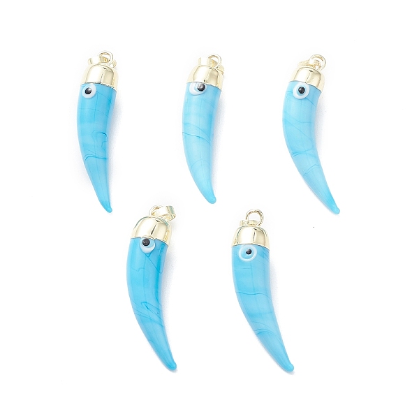 

PandaHall Handmade Evil Eye Lampwork Pendants, with Rack Plating Light Gold Tone Brass Findings, Long-Lasting Plated, Lead Free & Cadmium...