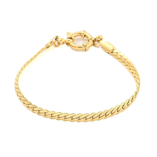 

PandaHall 304 Stainless Steel Snake Chain Bracelets for Women, Real 18K Gold Plated, 6-7/8 inch(17.4cm) 304 Stainless Steel