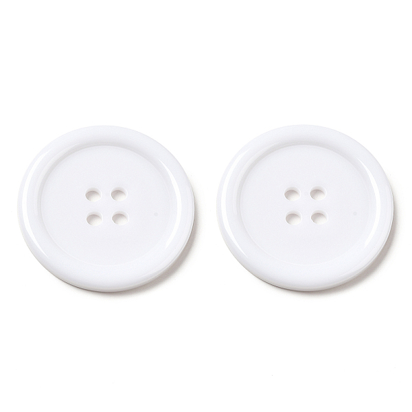 

PandaHall Resin Buttons, Dyed, Flat Round, White, 34x4mm, Hole: 3mm, 98pcs/bag Resin Flat Round White