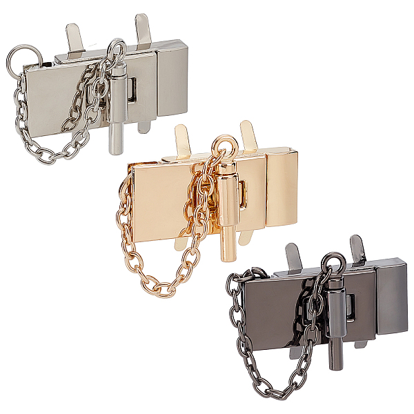 PandaHall WADORN 3 Sets 3 Colors Alloy Twist Bag Lock Purse Catch Clasps, for DIY Bag Purse Hardware Accessories, Mixed Color... PandaHall WADORN 3 Sets 3 Colors Alloy Twist Bag Lock Purse Catch Clasps, for DIY Bag Purse Hardware Accessories, Mixed Color...