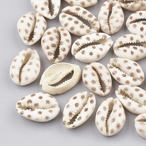 

PandaHall Printed Natural Cowrie Shell Beads, No Hole/Undrilled, Camel, 20~26x13~18x5~7mm Cowrie Shell Shell Shape Brown
