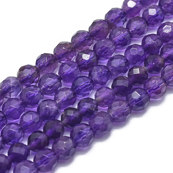 

PandaHall Natural Amethyst Beads Strands, Faceted, Round, 6mm, Hole: 0.8mm, about 67pcs/strand, 15.7 inch(40cm) Amethyst Round