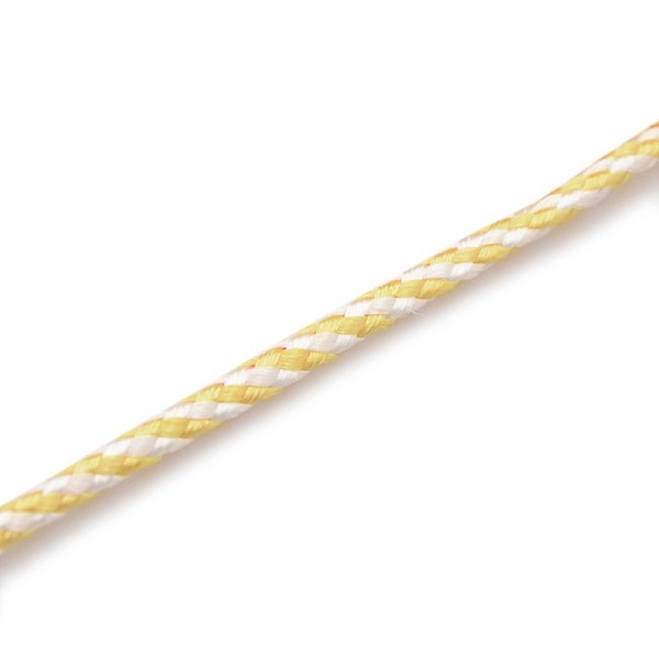 

PandaHall Round String Thread Polyester Cords, Twin Color, Yellow, 3mm, about 27.34 yards(25m)/roll Polyester Yellow