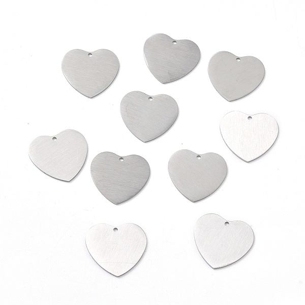 

PandaHall 304 Stainless Steel Pendants, Double Side Drawbench, Stamping Blank Tag, Heart, Stainless Steel Color, 23.5x25x1mm, Hole: 1.6mm...