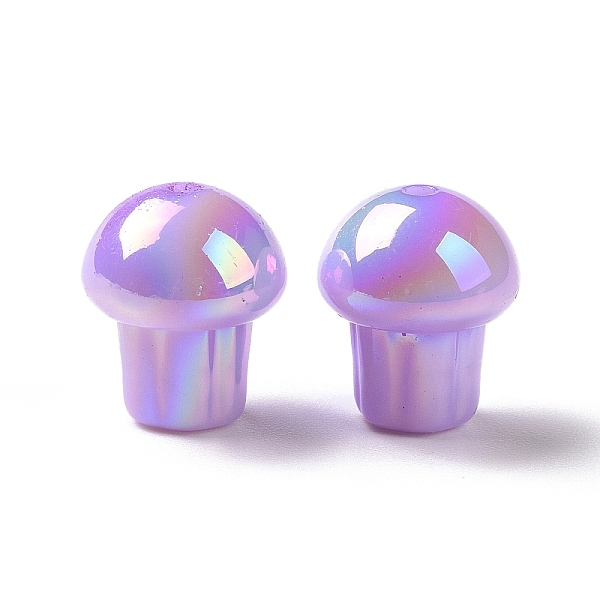 

PandaHall UV Plating Rainbow Iridescent Opaque Acrylic Beads, Mushroom, Medium Purple, 14.5x12.5mm, Hole: 1.6mm Acrylic Mushroom