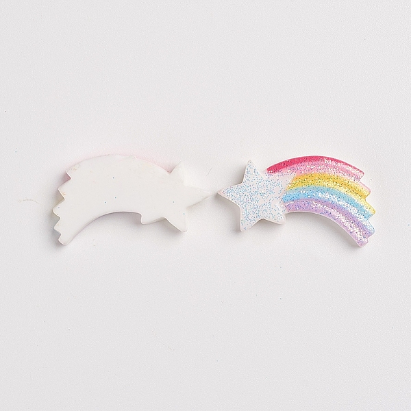 

PandaHall Resin Cabochons, with Glitter Powder, for Jewelry Making, Star, Colorful, 17x32.5x5.5mm Resin Star