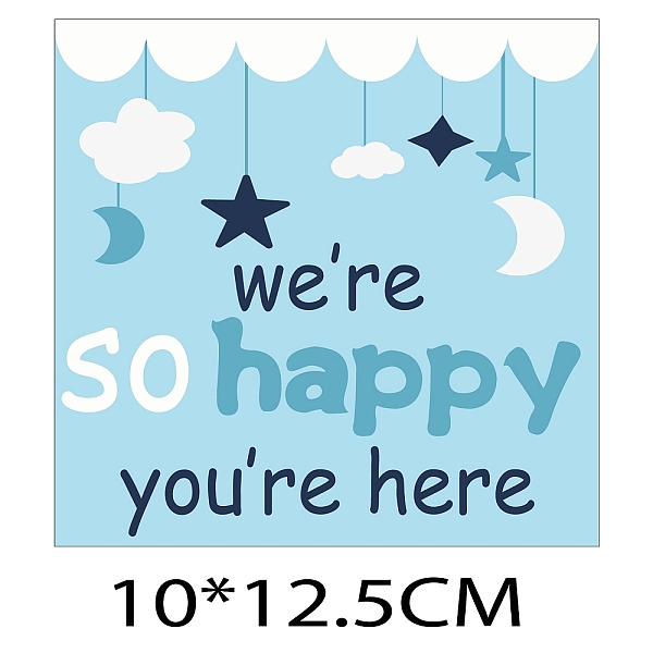 

PandaHall Coated Paper Adhesive Sticker, Wine Bottle Adhesive Label, Birthday Theme, Rectangle, Word, 12.5x10cm Paper Word