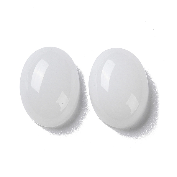 

PandaHall Glass Cabochons, Ovall, White, 18x13x5mm Glass Oval White