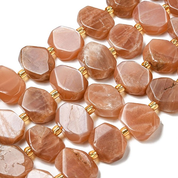 

PandaHall Natural Sunstone Beads Strands, with Seed Beads, Faceted Rectangle, 12~14.5x16~18x5~7mm, Hole: 1.2mm, about 23pcs/strand, 14.84...