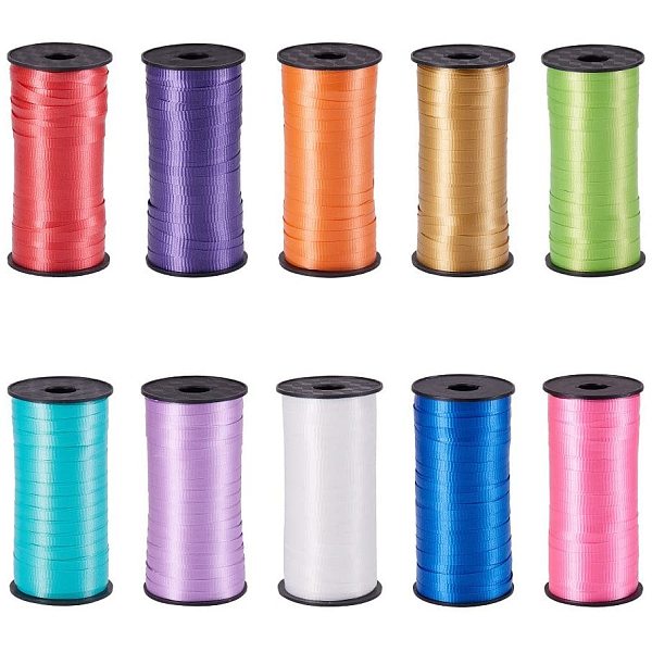 

PandaHall 10 Rolls Curling Ribbon Balloon Ribbons for Party and Festival Decoration, Crafts and Gift Wrapping, Assorted Colors, 5mm..., Multicolor