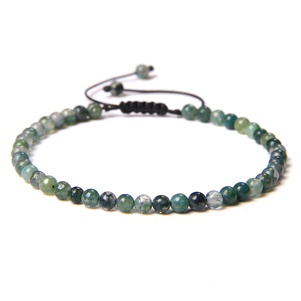 Bracciale regolabile da donna con perline di agata muschiata