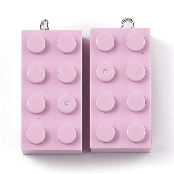 

PandaHall Opaque Acrylic Pendants, with Platinum Iron Loop, Long Rectangle Building Block Charms, Pearl Pink, 36x16x11.5mm, Hole: 1.5mm...