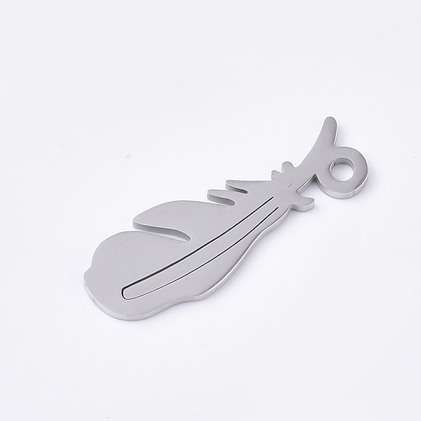 

PandaHall 201 Stainless Steel Pendants, Feather, Stainless Steel Color, 20x7x1mm, Hole: 1.5mm 201 Stainless Steel Feather