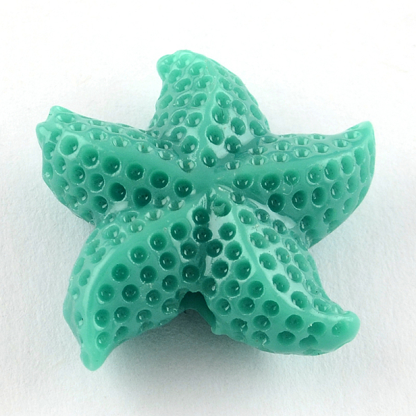 

PandaHall Dyed Synthetical Coral Beads, Starfish/Sea Stars, Medium Aquamarine, 20x19x7mm, Hole: 1.5mm Synthetic Coral Starfish Green