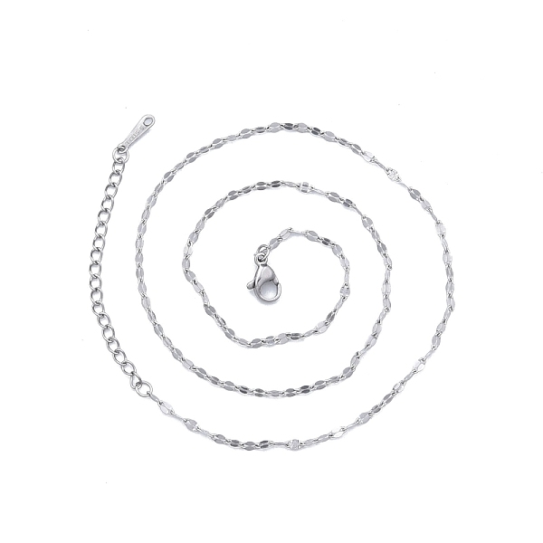 

PandaHall 304 Stainless Steel Dapped Chains Necklace for Men Women, Stainless Steel Color, 15.75 inch(40cm) 304 Stainless Steel
