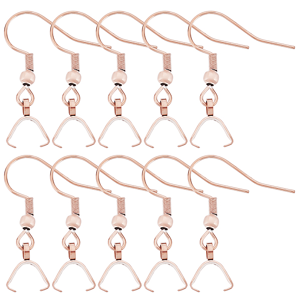 

PandaHall Beebeecraft 1 Box 50Pcs Stainless Steel Earring Hooks with Pendant Pinch Bails Ear Wire French Fish Hooks Buckle Pendant Clasp for...