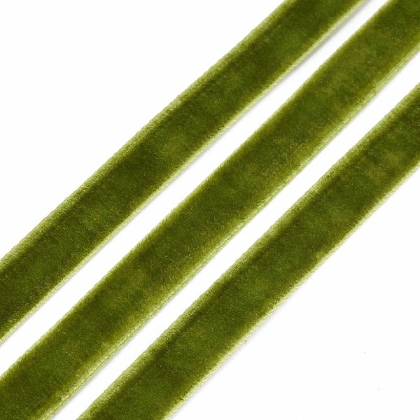 

PandaHall Single Face Velvet Ribbon, Dark Olive Green, 3/8 inch(9.5~10mm), about 50yards/roll(45.72m/roll) Velvet None