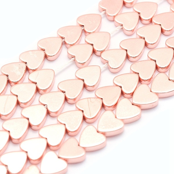 

PandaHall Electroplate Non-magnetic Synthetic Hematite Beads Strands, Grade AA, Long-Lasting Plated, Heart, Rose Gold Plated, 6x6x2mm, Hole...