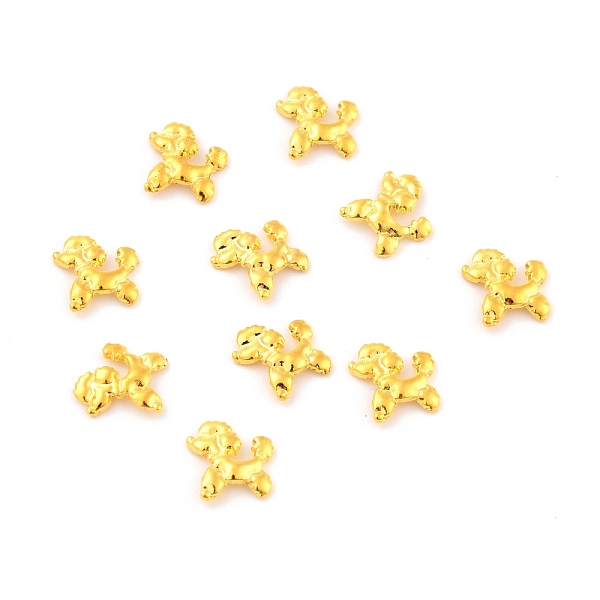 PandaHall Alloy Nail Art Decoration Accessories, Fashion Nail Care, Poodle/Dog, Gold, 8.5x8x1mm Alloy Dog Gold