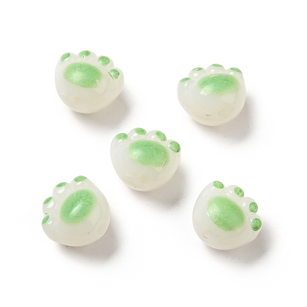 

PandaHall Opaque Acrylic Beads, Cat Paw, Medium Spring Green, 11x12x9.7mm, Hole: 1.6mm Acrylic Others
