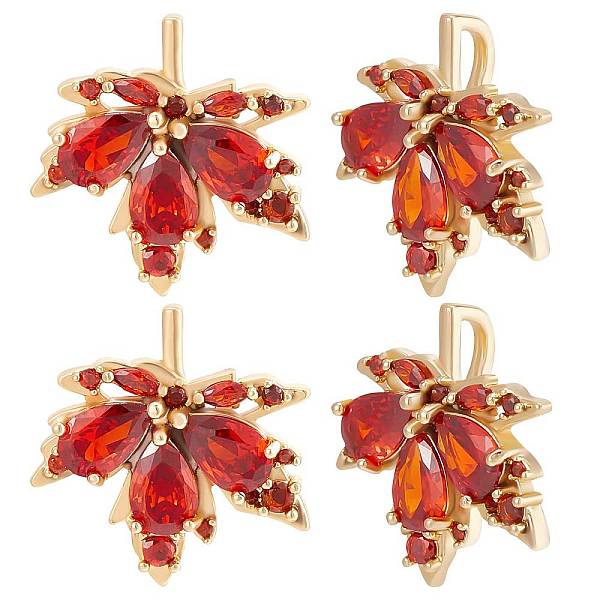 

PandaHall Beebeecraft 1 Box 8Pcs Maple Leaf Charms 18K Gold Plated Autumn Fall Charms with Red Cubic Zirconia for Thanksgiving Necklace...